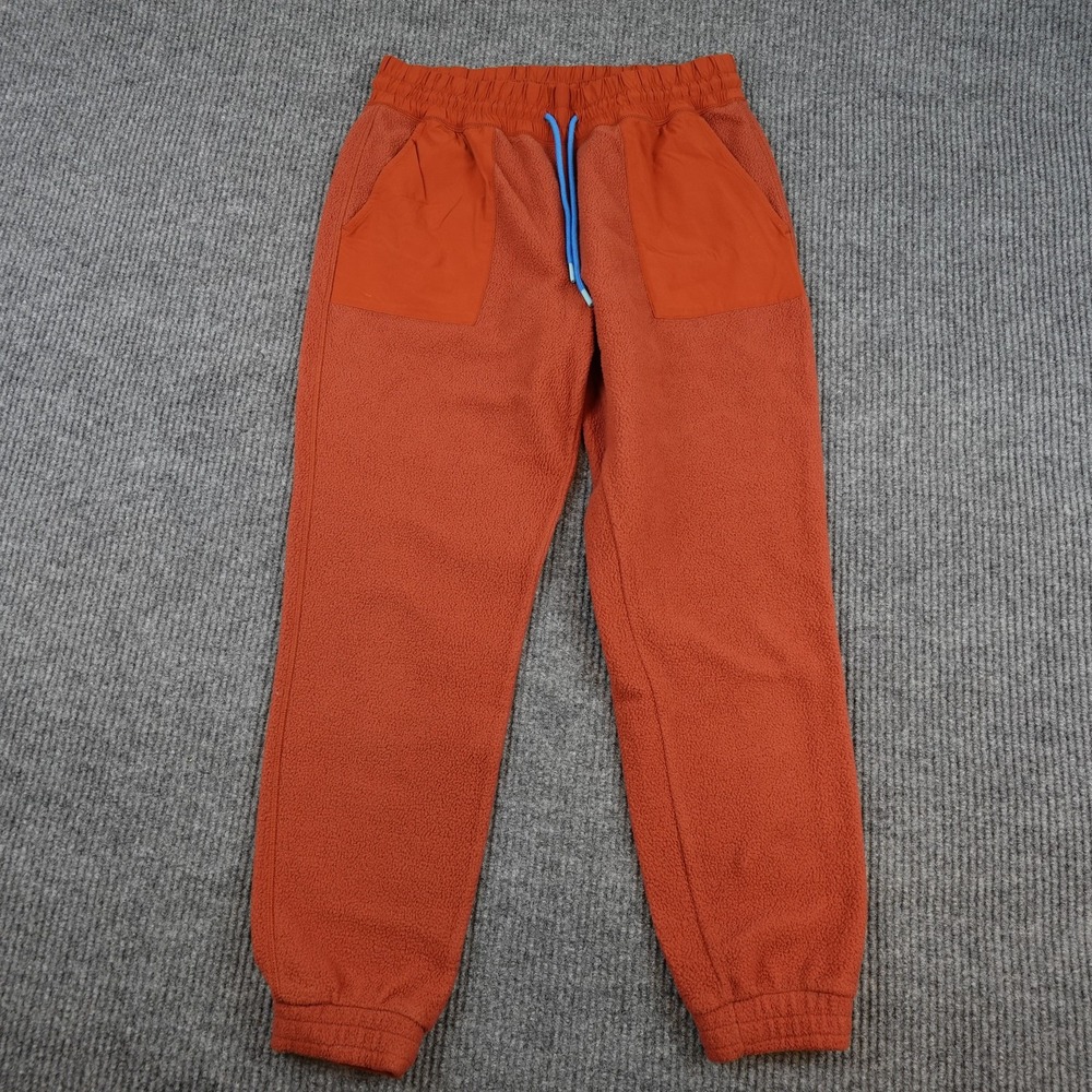 Cotopaxi Abrazo Fleece Jogger Pants Womens Large Orange Elastic Waist Zip